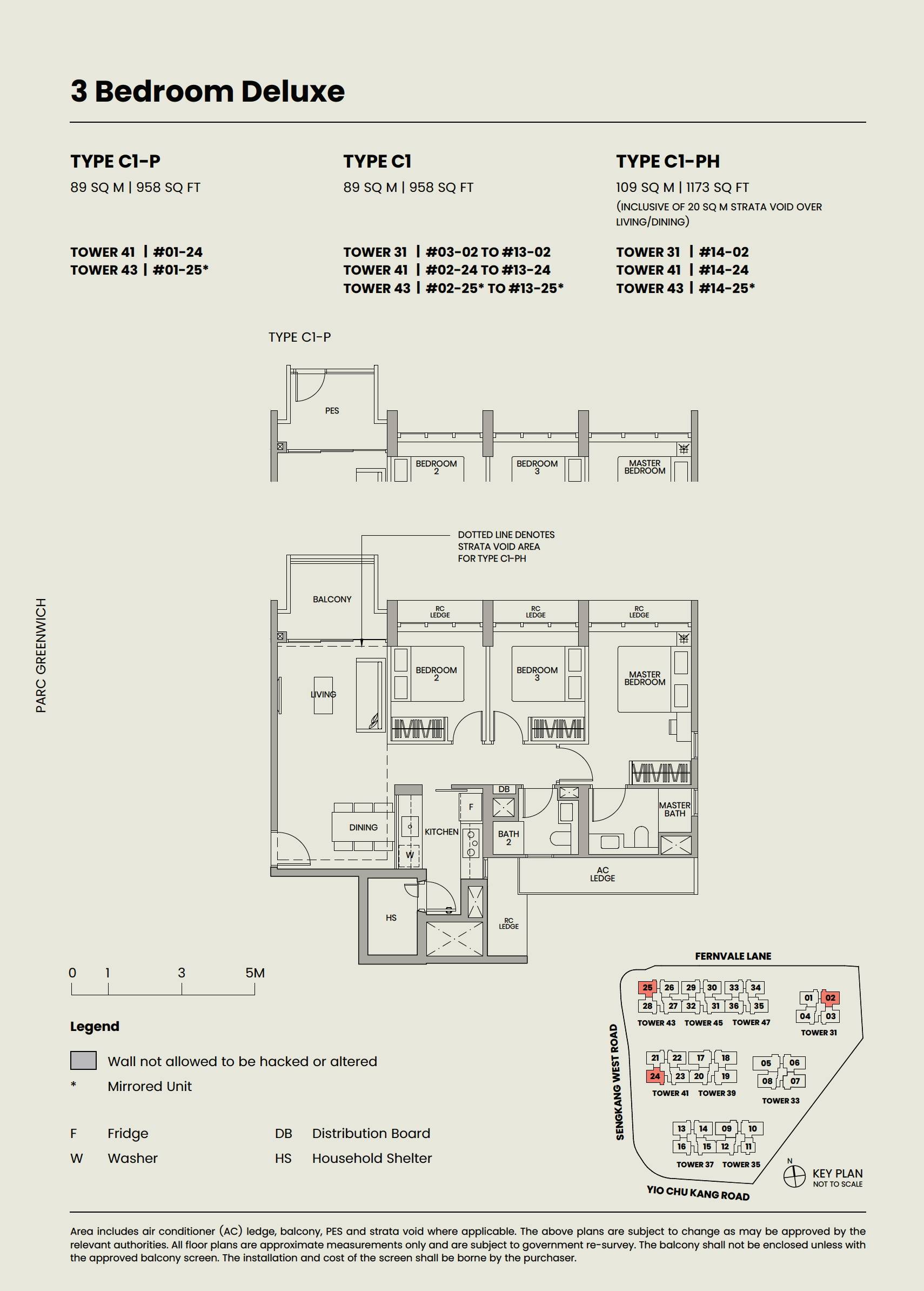 Parc Greenwich 1 Bedroom Floor Plan 5